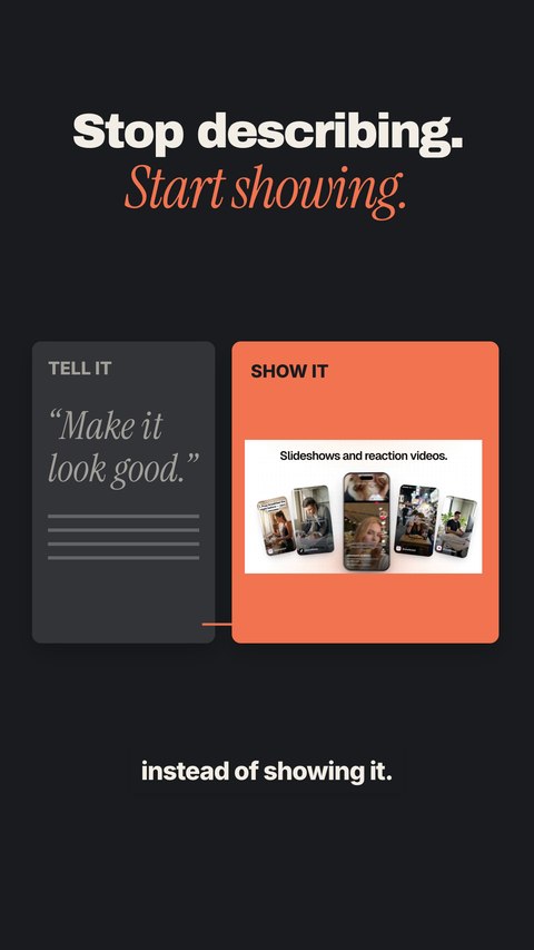 Saved storyboard frame 03: Show it. Don’t just describe it.